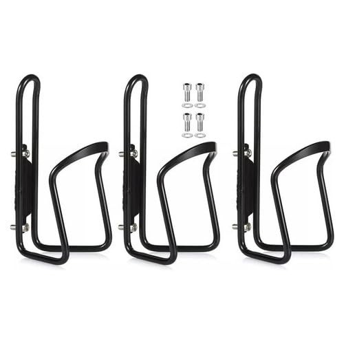 Kit 3 Suportes para Garrafinha de Alumínio Preto para Bicicleta MTB Speed Leve e Resistente | Suporte para Caramanhola, Acessório para Ciclismo Ideal para Bikes de Estrada, Mountain Bike e Passeio