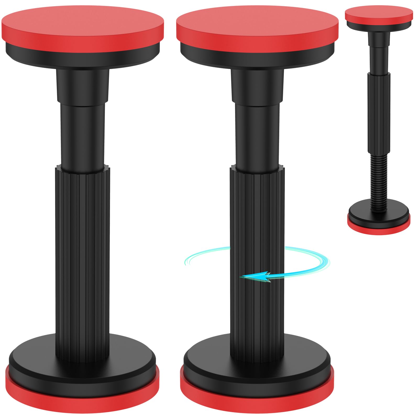 Poste de suporte telescópico, sistema de suporte inferior, haste de suporte de gabinete, suporta suporte de até 199 kg, suporte de elevação de armário de 18 a 45 cm para pia de sofá de armário (2