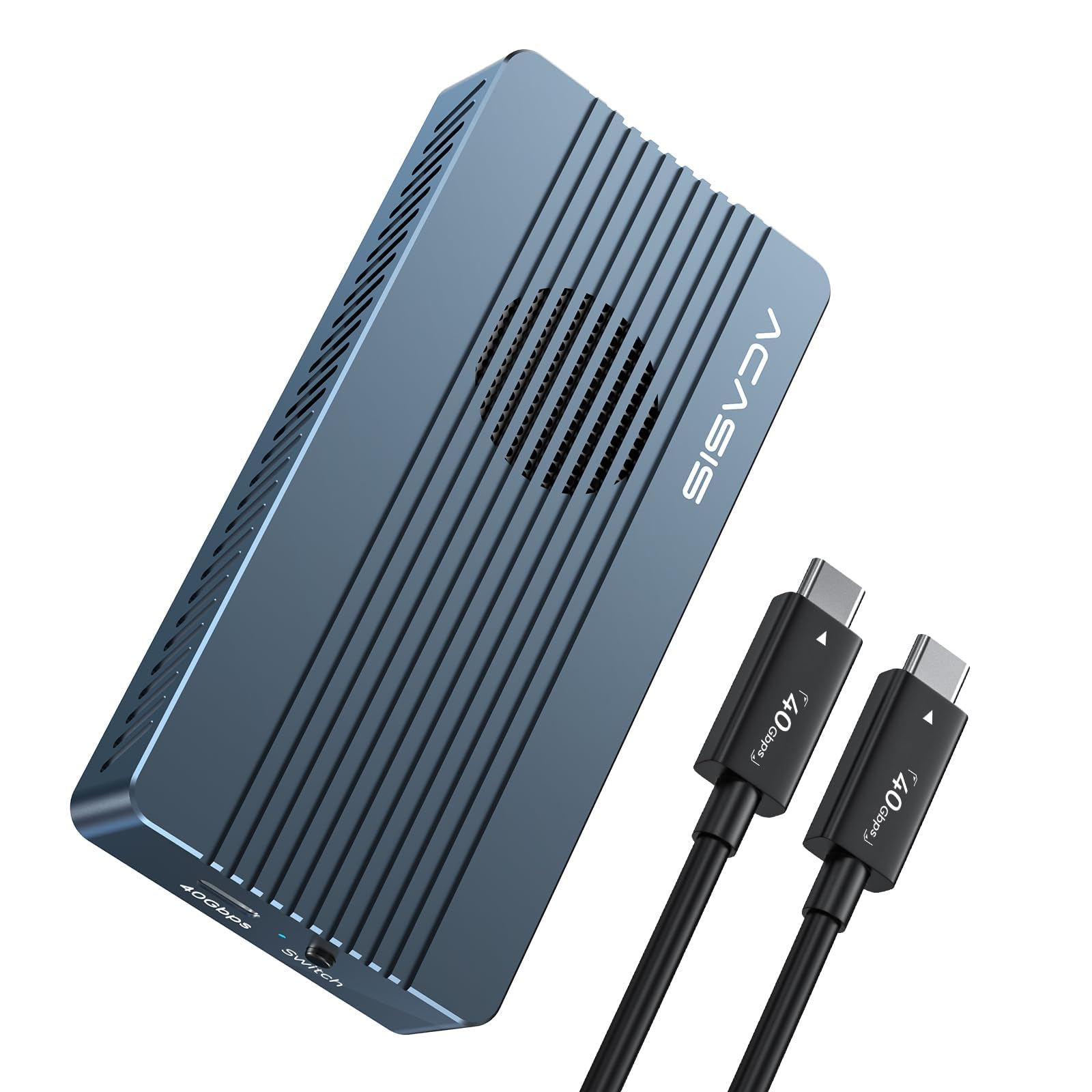 ACASIS Gabinete SSD M.2 NVMe de 40 Gbps (usado), com ventilador de refrigeração, TBU 405 Pro para M1 M2 Pro/Max, compatível com USB4/USB3.2/3.1/3.0/2.0, suporte de gabinete M.2 2280/2260/2242/2230