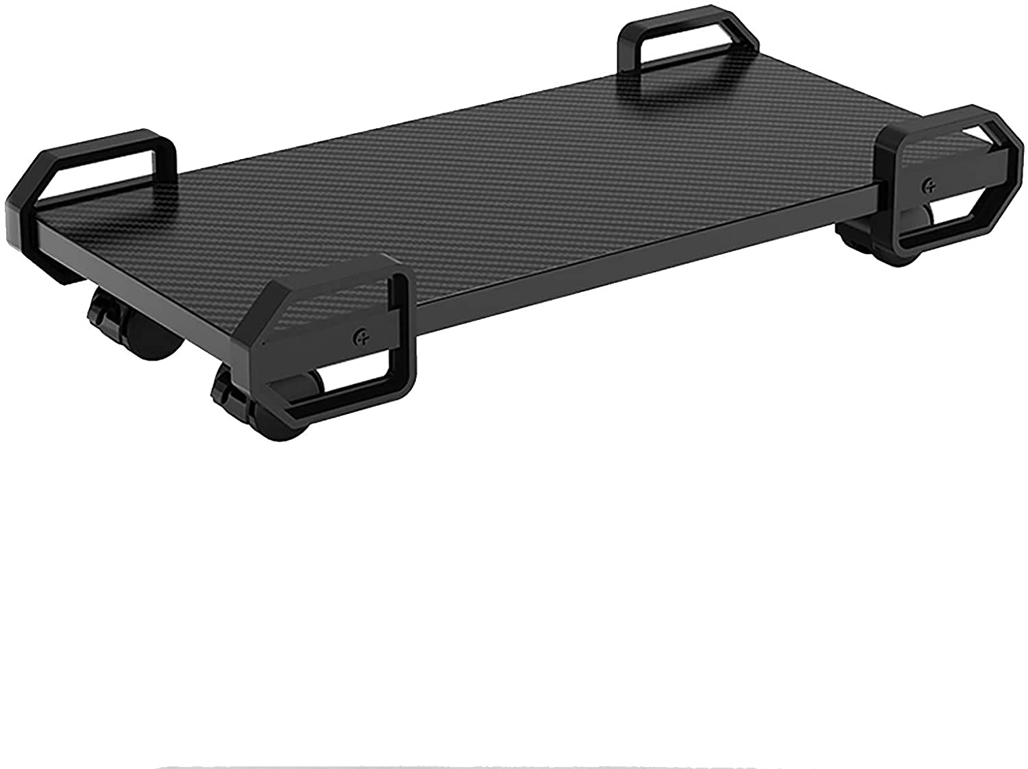 Suporte de CPU, suporte de torre de PC, suporte de CPU, suporte de madeira com 4 rodízios giratórios sob a mesa