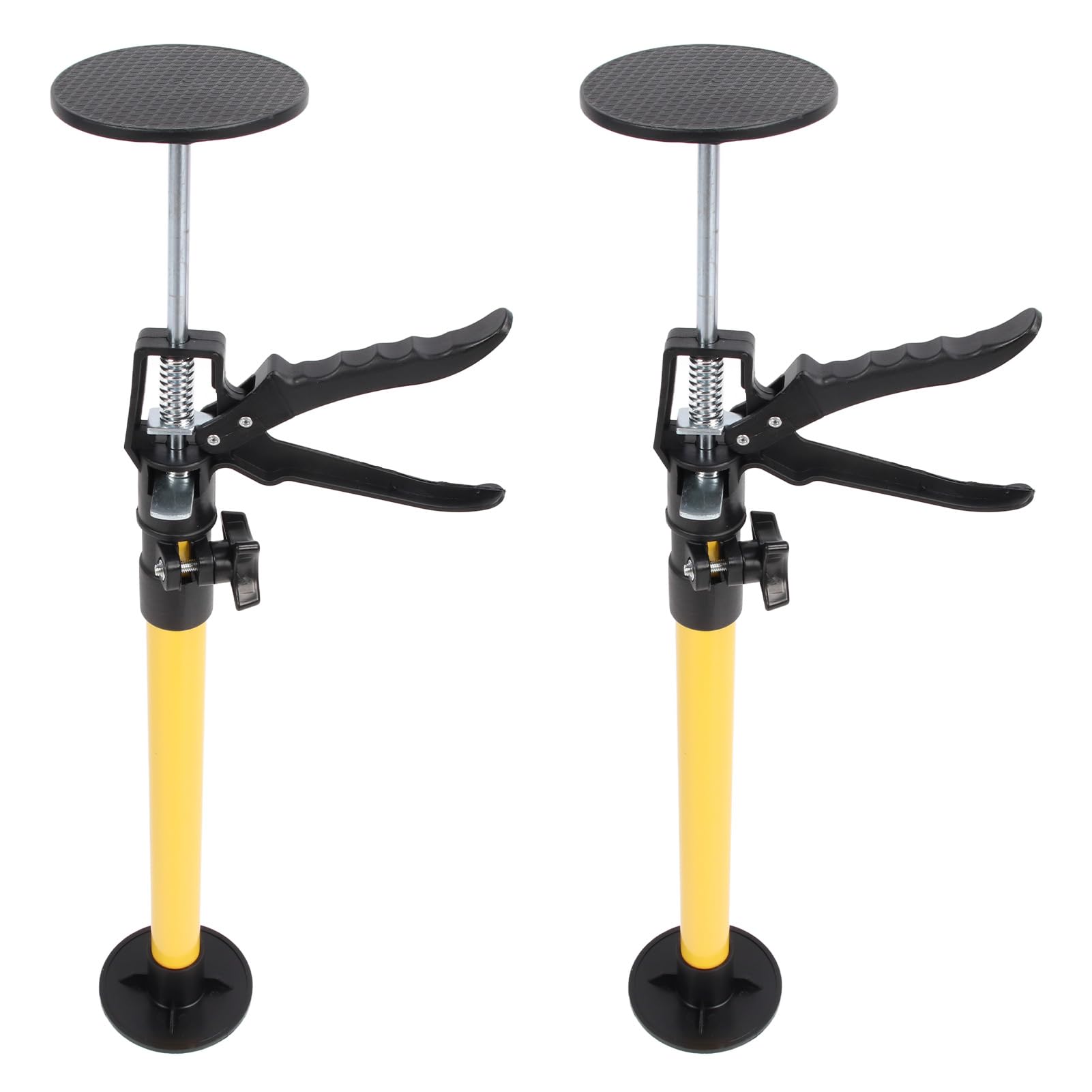 Conjunto de Hastes de Suporte de Gabinete Ajustável de 2 Postes de Suporte Resistentes para Instalações de Teto 50-115cm de Aço de Liga Amarela