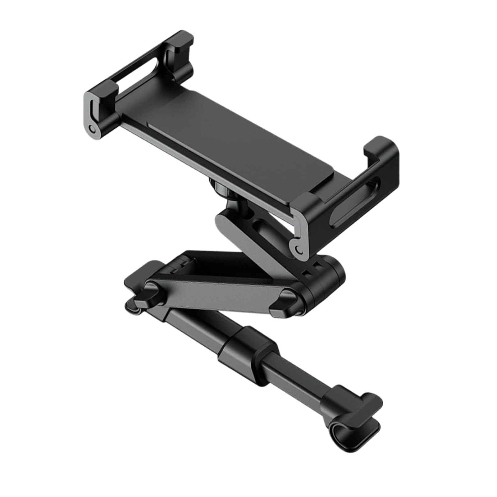 Suporte para Tablet e Celular para Carro – Fixação no Encosto de Cabeça, Ajustável 16-26cm, Rotação 360°, Braço Extensível e Dobrável, Ideal para Viagens e Entretenimento no Banco Traseiro