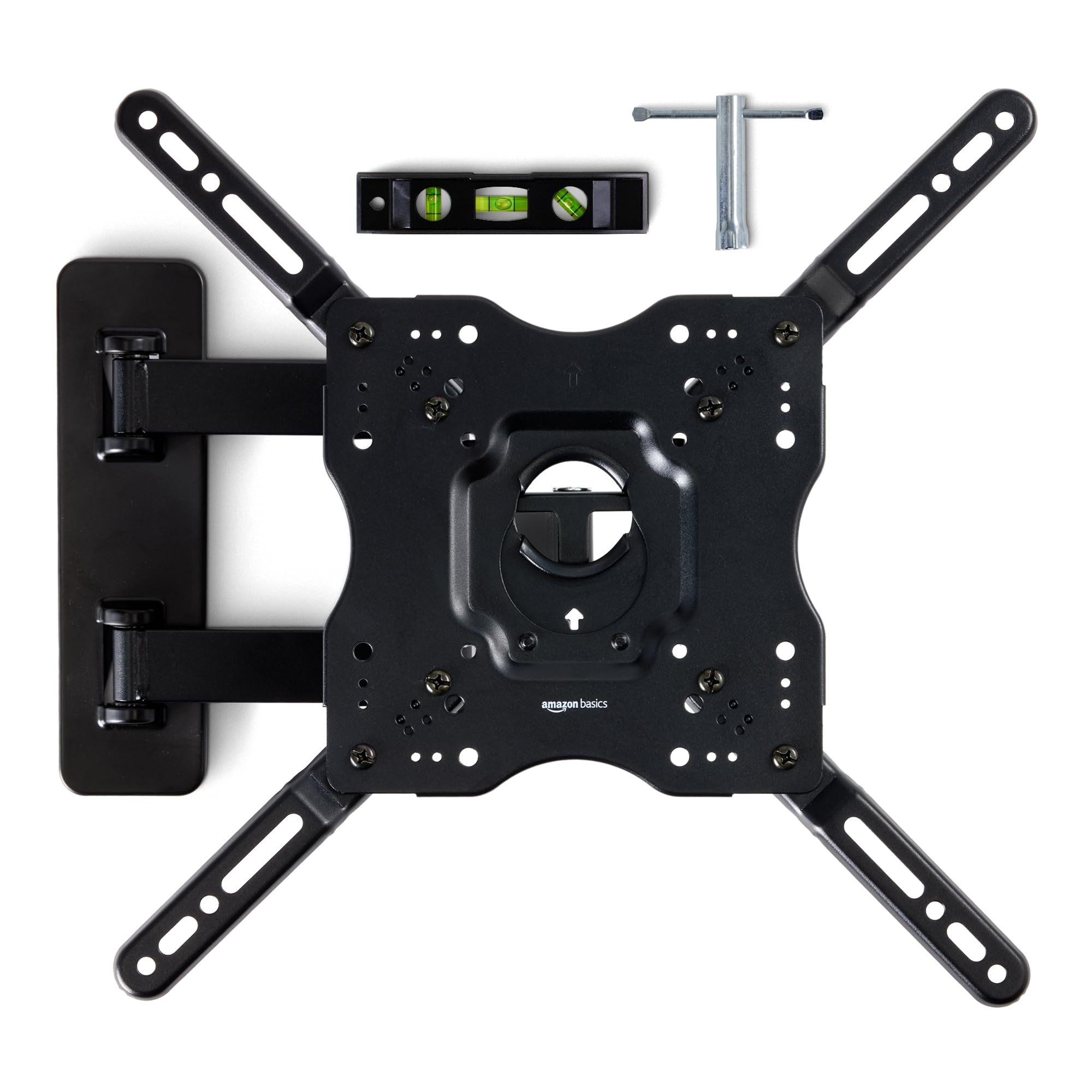 Amazon Basics Suporte de parede articulado para monitor de TV Full Motion para TVs de 66.0 cm a 139.7 cm e telas planas de até 36.3 kg, preto