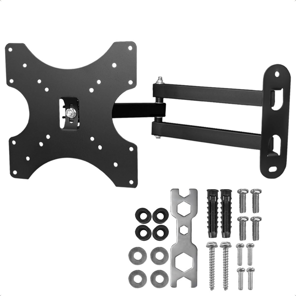 Suporte De Parede Para Televisao Articulado 14 a 42 Polegada Retratil Compativel Smart Tv Oled FHD Copa do Mundo Quarto Padrao VESA 4k Aço Carbono Preto LED Resistente Painel