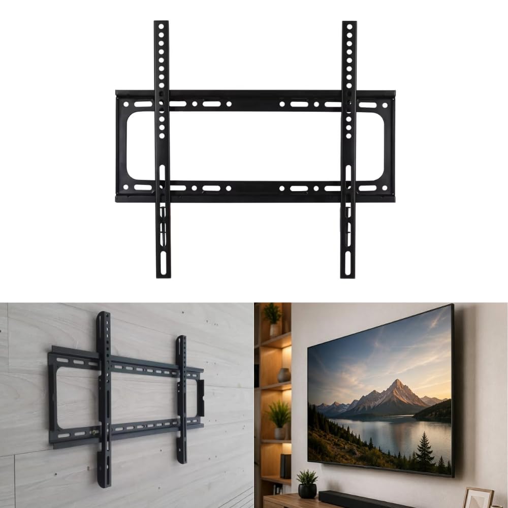 Suporte Fixo de Parede para TV de 26 a 63 Polegadas - Suporte de Tv Feito em Aço Carbono, Suporta Até 50kg - PlanetShop