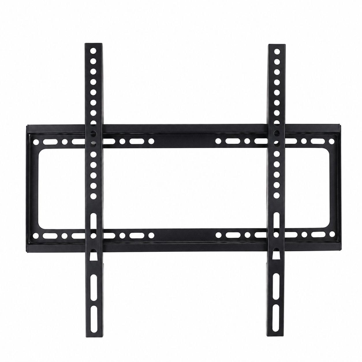 Suporte de TV Fixo Universal de Parede para TVs de 26" a 65", Compatível com TVs Curvas e Planas, Feito em Aço Carbono, Suporta Até 60kg - Preto