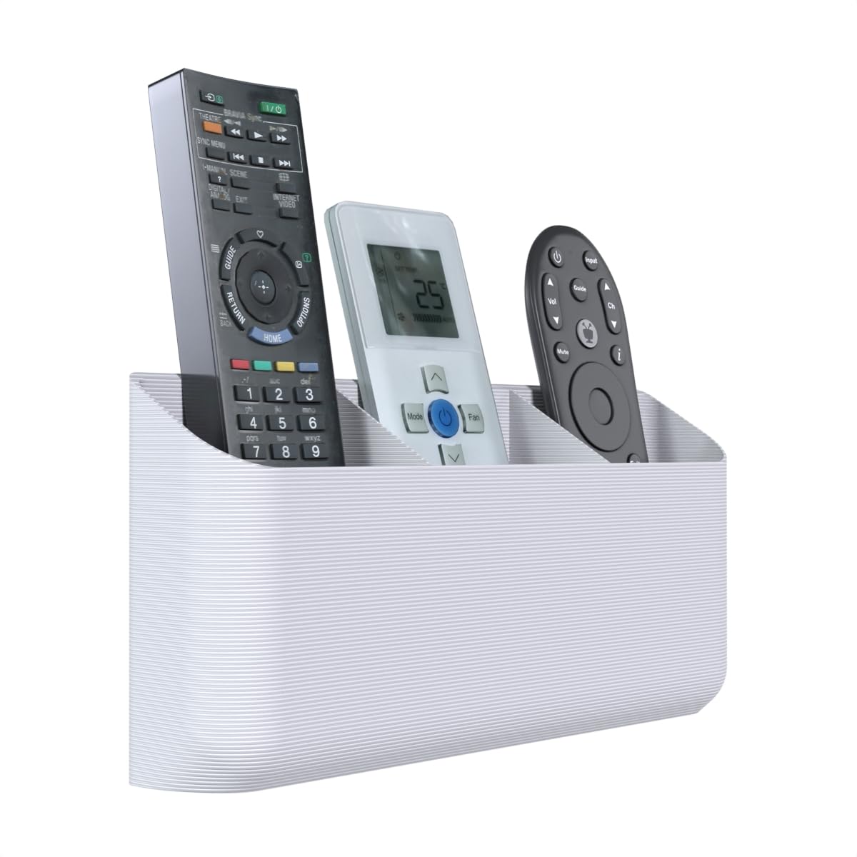 ARTBOX3D Suporte de Parede Branco com 3 Compartimentos para Controle Remoto Universal