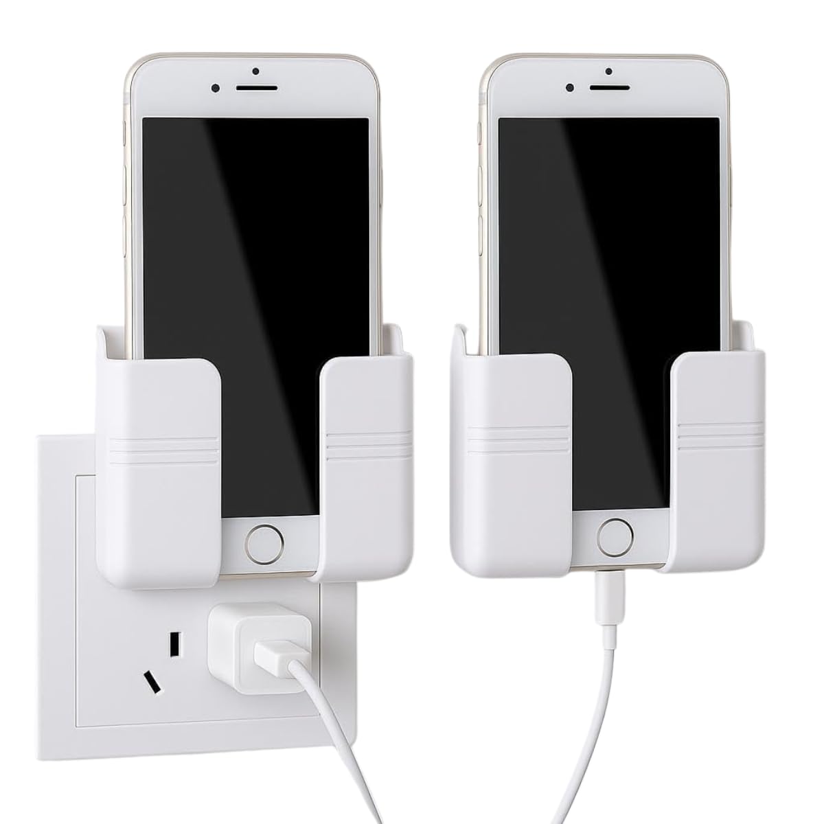 Kit 2 Suportes Multiuso de Parede para Celular e Controle Remoto – Instalação Adesiva 3M, Sem Furos, Design Moderno, Ideal para Quarto, Sala e Escritório