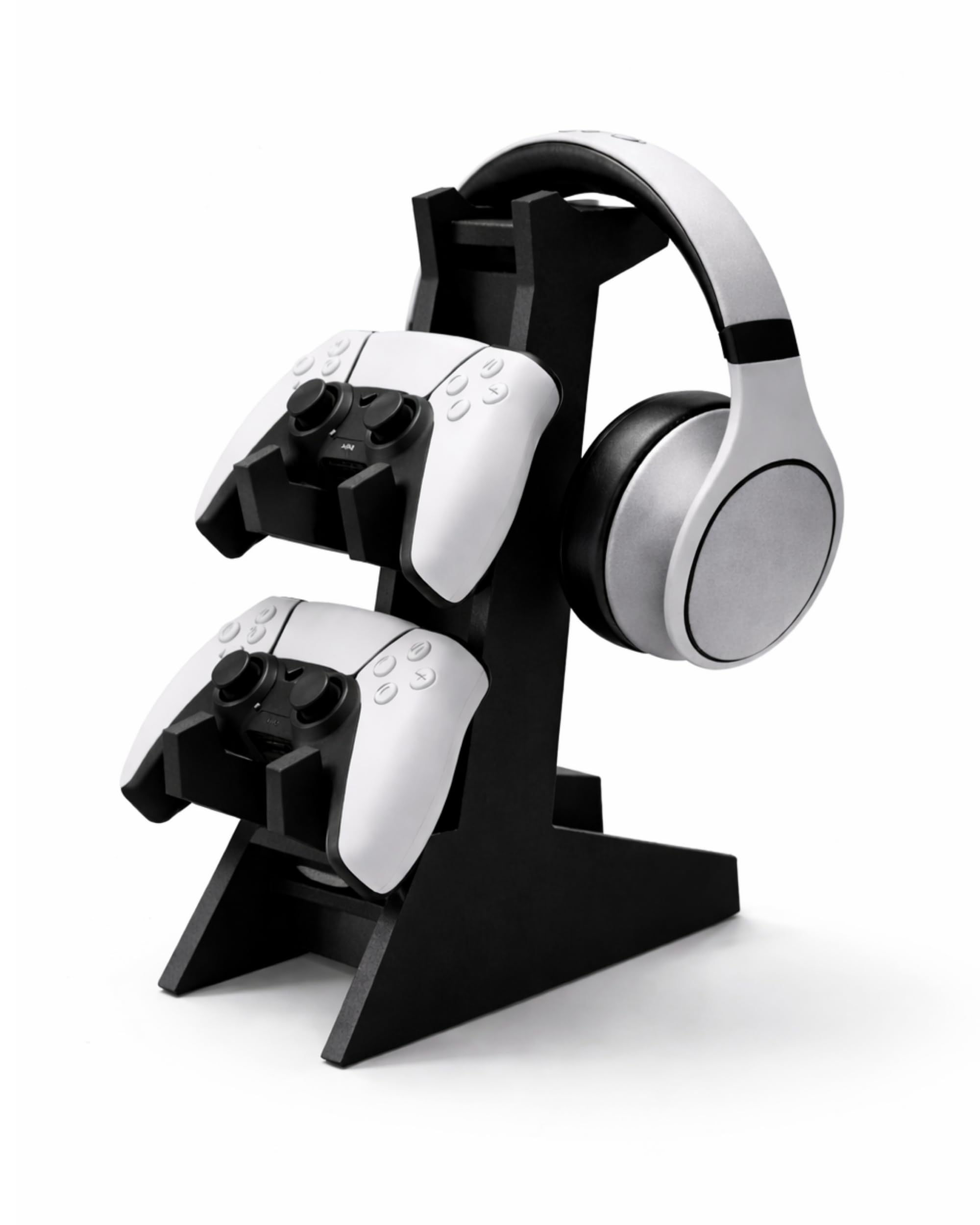 Suporte de Controle PS5 PS4 Xbox Series X/S One e Headset Preto - Organizador de Mesa Gamer 2 em 1 - Compatível Nintendo Switch Pro - Budamix