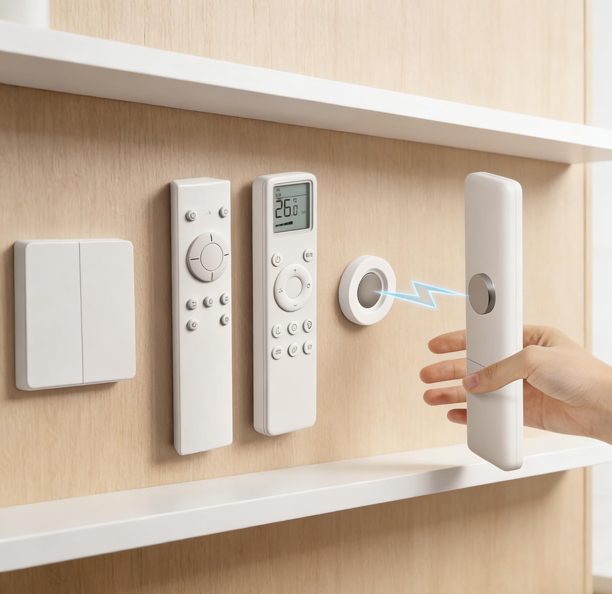 Suporte magnético para controle remoto de parede, suporte de controle remoto de TV forte para armazenamento de suprimentos de escritório em casa, 8 peças, branco