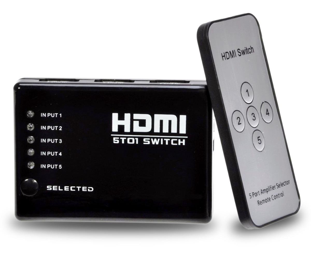DHS DIST.DE PRESENTES Switch HDMI 5 portas com controle remoto