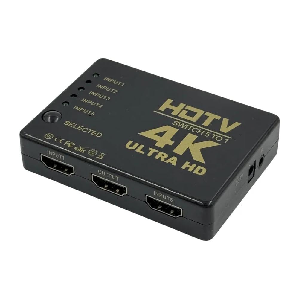 PONTO DO NERD Hub Switch Hdmi 5x1 Ultra Hd 5 Porta Controle Remoto 3d