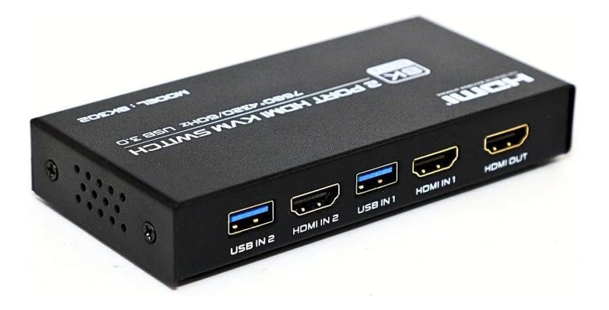 Chaveador Switch Kvm Hdmi 2 Portas 60hz 8k Usb 3.0 C/cabos