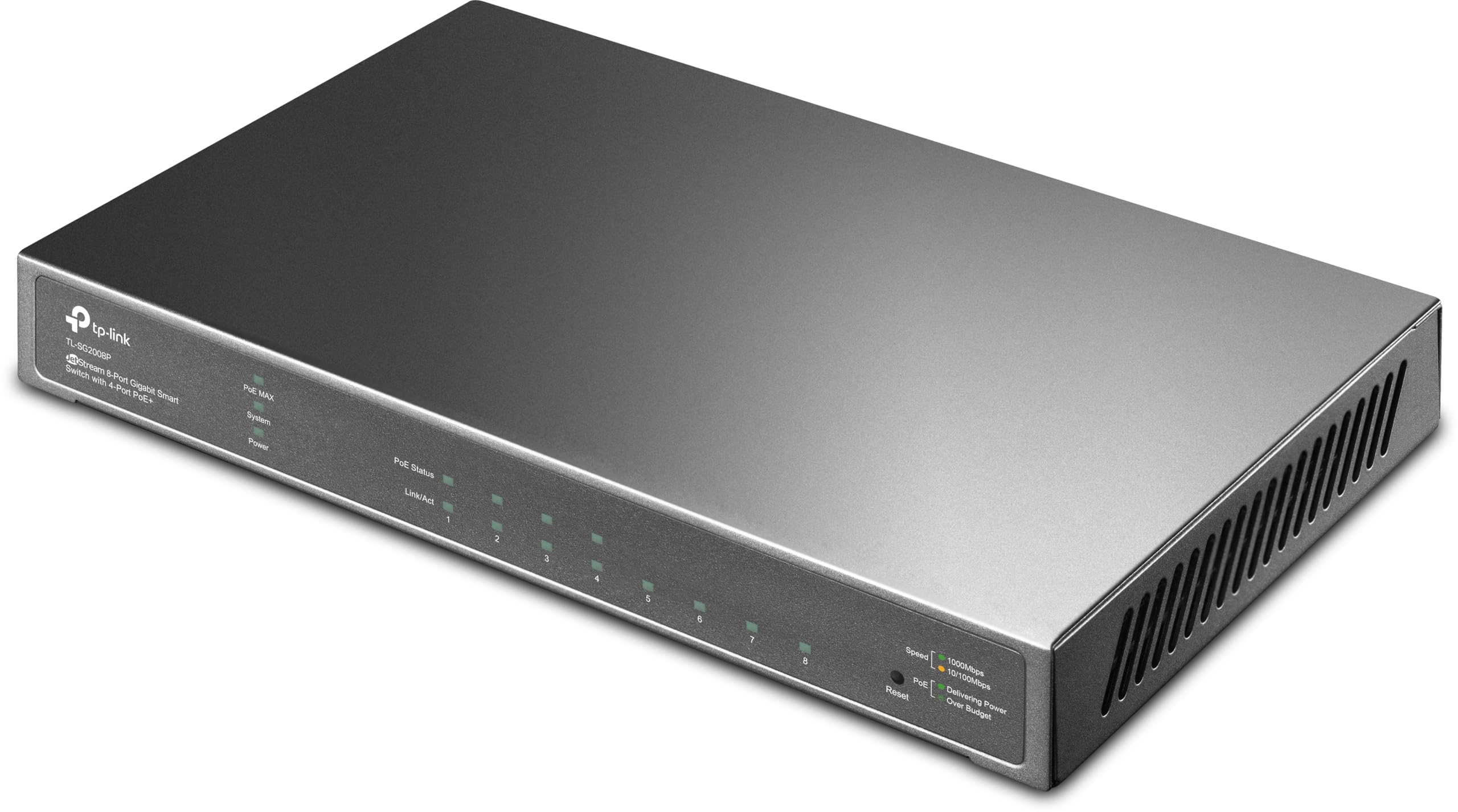 Switch 08 Portas TP-LINK TL-SG2008P Smart Gigabit JetStream C/4 Portas POE+ (Ver. 3.0)