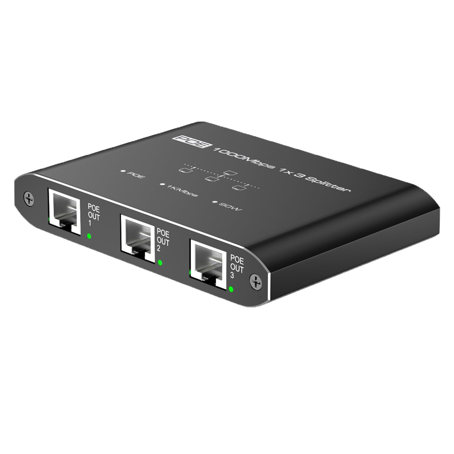Divisor POE 1 entrada 3 saídas Gigabit 3 portas POE Switch POE, 30 W por porta de alimentação via Ethernet, compatível com IEEE 802.3at/af, Plug and Play para câmera POE (GNS-103P)