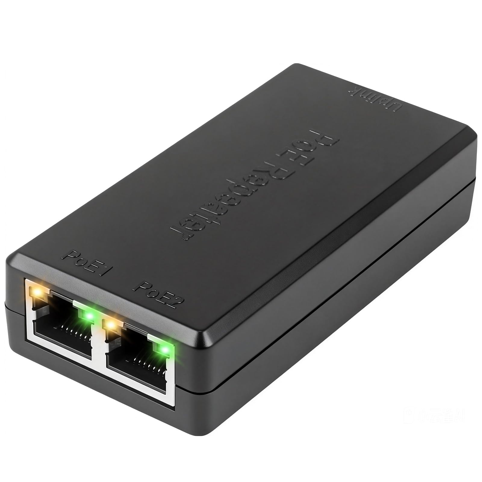 Extensor/switch Gigabit PoE de 2 portas, entrada de 30 W, saída de 25,5 W, IEEE 802.3af/at, repetidor divisor PoE, fonte de alimentação para 2 dispositivos PoE, como câmeras IP, telefones IP, AP sem