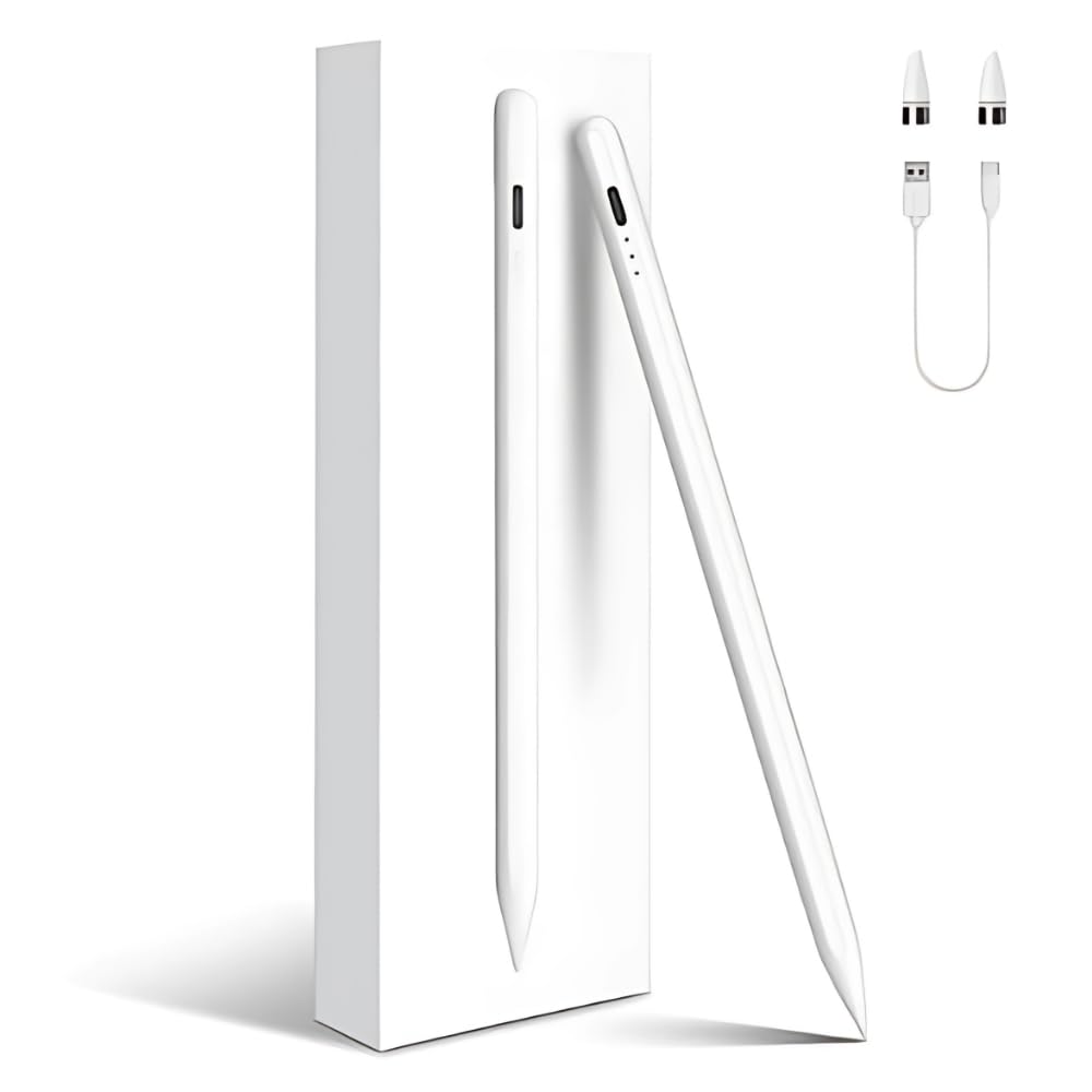 Caneta Digital Stylus Touch Screen | Recarregável USB, Alta Precisão, Ponta Fina 1.5mm, Compatível iOS e Android