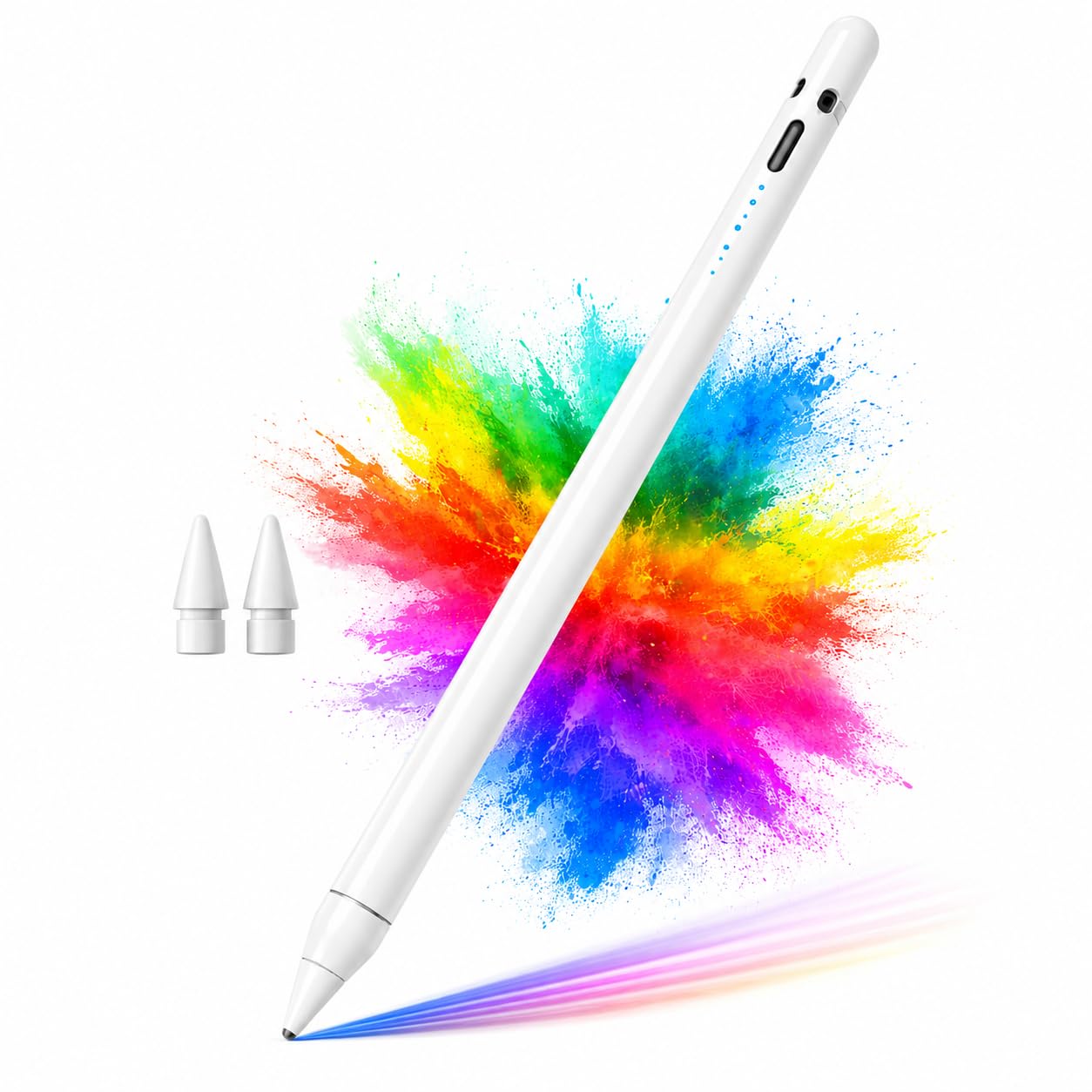 Caneta Pencil Stylus Touch Ativa Recarregável USB-C – Ponta fina padrão 2.0mm, Alta Precisão, Compatível com iOS e Android