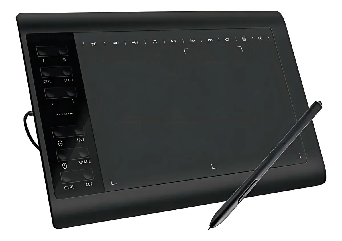 Mesa Digitalizadora 11,6 Polegadas com Caneta Sensível à Pressão 8192 Níveis – Tablet para Desenho Digital, Ilustração e Design, Área Ativa Ampla, Portátil