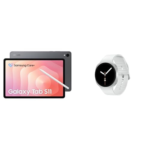 Tablet Samsung Galaxy TAB S11 com Caneta S Pen 12GB RAM 256GB 11" Android Dimensity 9400+ Wi-Fi + Samsung Galaxy Watch8 Smartwatch 44mm BT, Galaxy AI - Prata