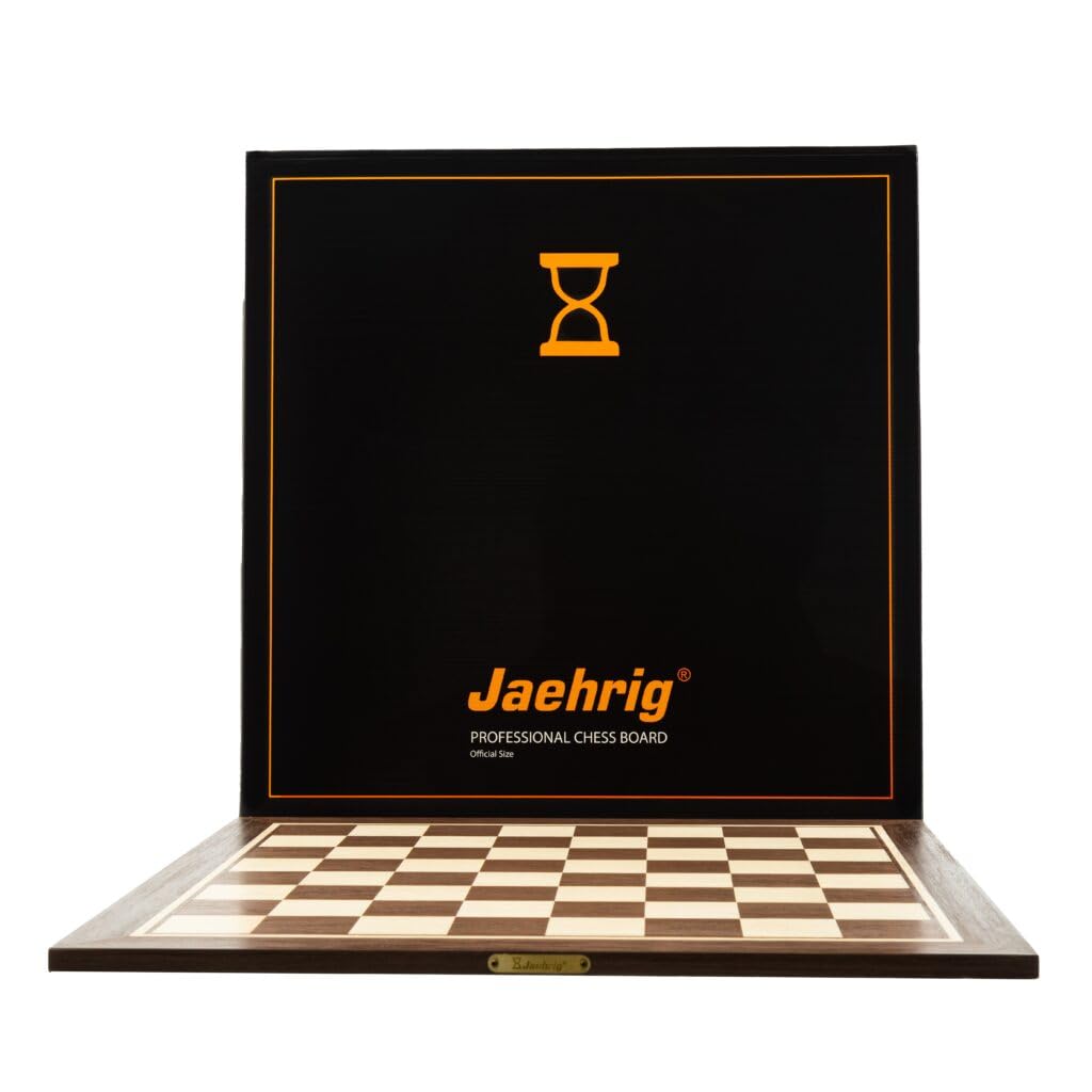 Tabuleiro de Xadrez Profissional Jaehrig, 54x54 cm, Madeira Nobre, 2 Jogadores, +72 Meses