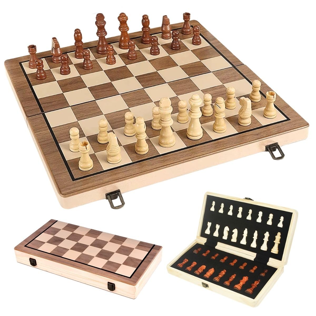 Genérico Jogo de Xadrez Madeira 40x40 Cm Tabuleiro Profissional para 2 Jogadores, Idade Recomendada 6 Anos ou Mais