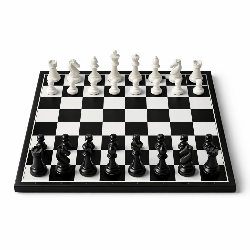 Jogo de Xadrez e Dama 2 em 1 Tabuleiro Dobrável 26cm Portátil com 24 Peças Plástico Resistente Jogo de Estratégia Educativo para Crianças e Adultos Ideal para Viagem Lazer e Desenvolvimento Cognitivo