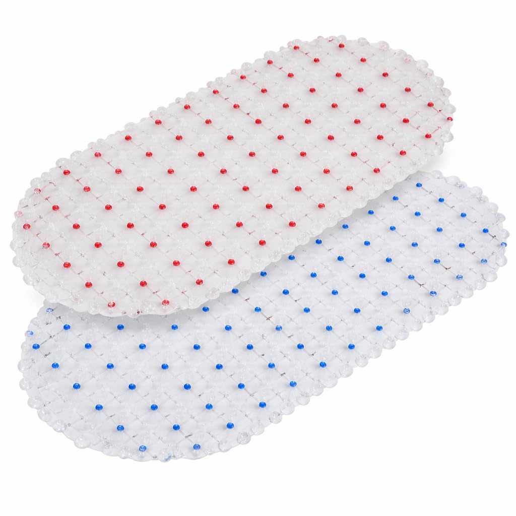 Kit 2 Tapetes Antiderrapantes para Banheiro com Ventosas 60x32cm Tapete de Box PVC Anti Mofo Drenante Segurança para Banho Base Antideslizante