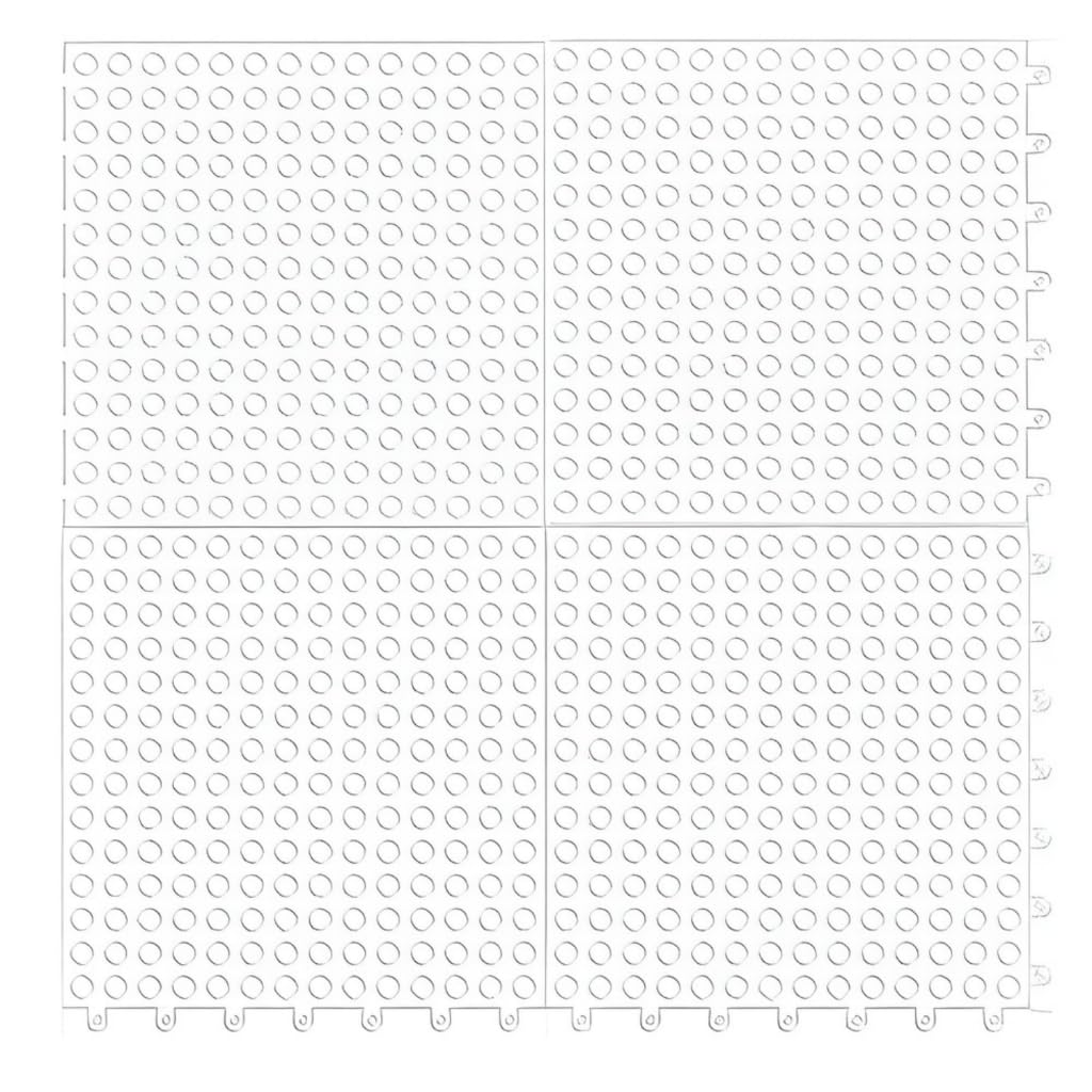 Kit 10 Tapetes Modulares Antiderrapantes 30x30cm em PVC Emborrachado para Box de Banheiro, Piscina e Áreas Molhadas | Piso Encaixável com Drenagem(Branco)