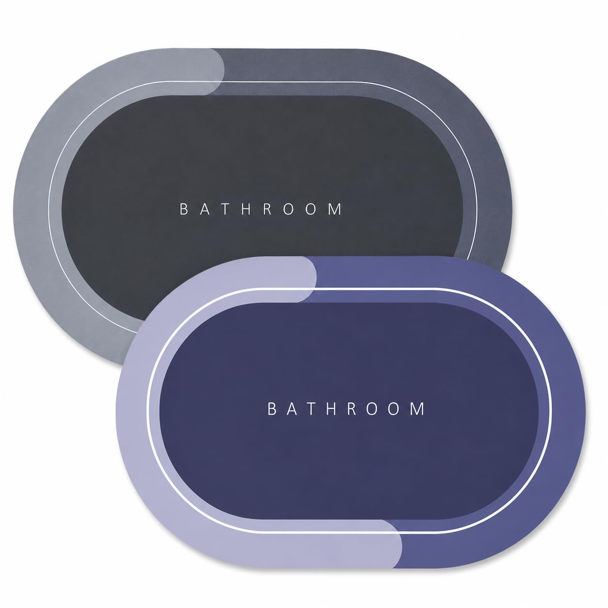 Kit 2 Tapetes Absorvente Antiderrapante para Banheiro 40x60cm – Secagem Rápida, Base Emborrachada, Macio, Lavável, Anti Umidade para Box, Pia, Lavanderia e Cozinha