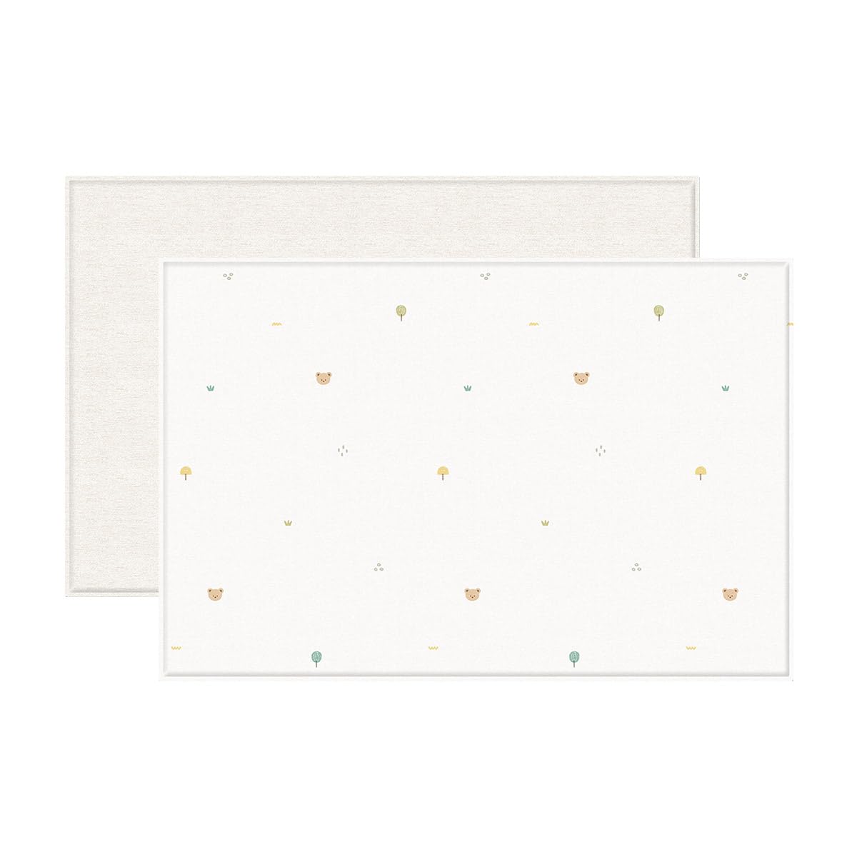 Tapete de Atividades Dupla Face Infantil Parklon PVC Premium Cocobear & Sage Beige 210cm x 140cm x 1,5cm