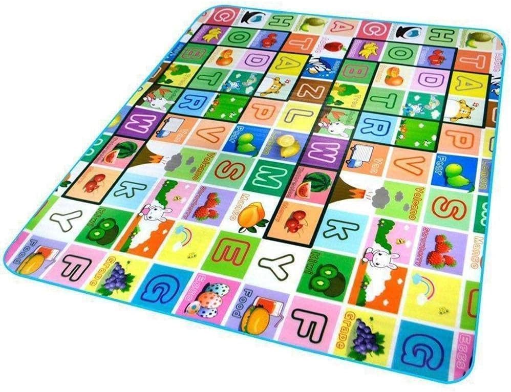 Tapete de Atividades Infantil Dobrável 120x180cm | Tatame Bebê Térmico, Impermeável, Antiderrapante, Portátil, Macio, Antialérgico, Educativo, Multiuso (ALFABETO)