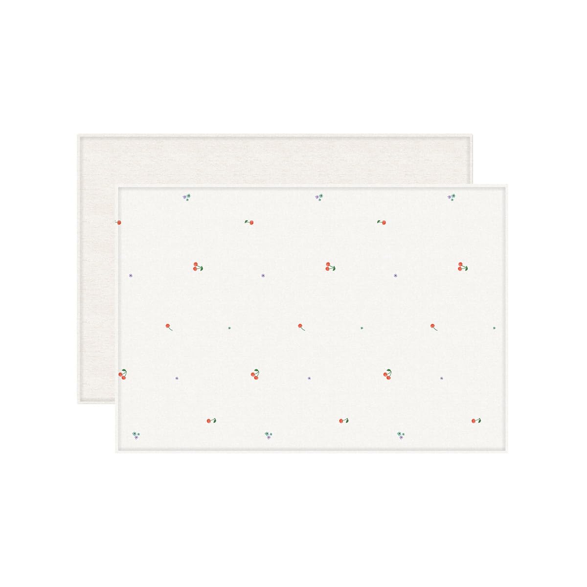 Tapete de Atividades Infantil Dupla Face Infantil Parklon PVC Premium Cherry bonbon & Sage beige 190cm x 130cm x 1,2cm