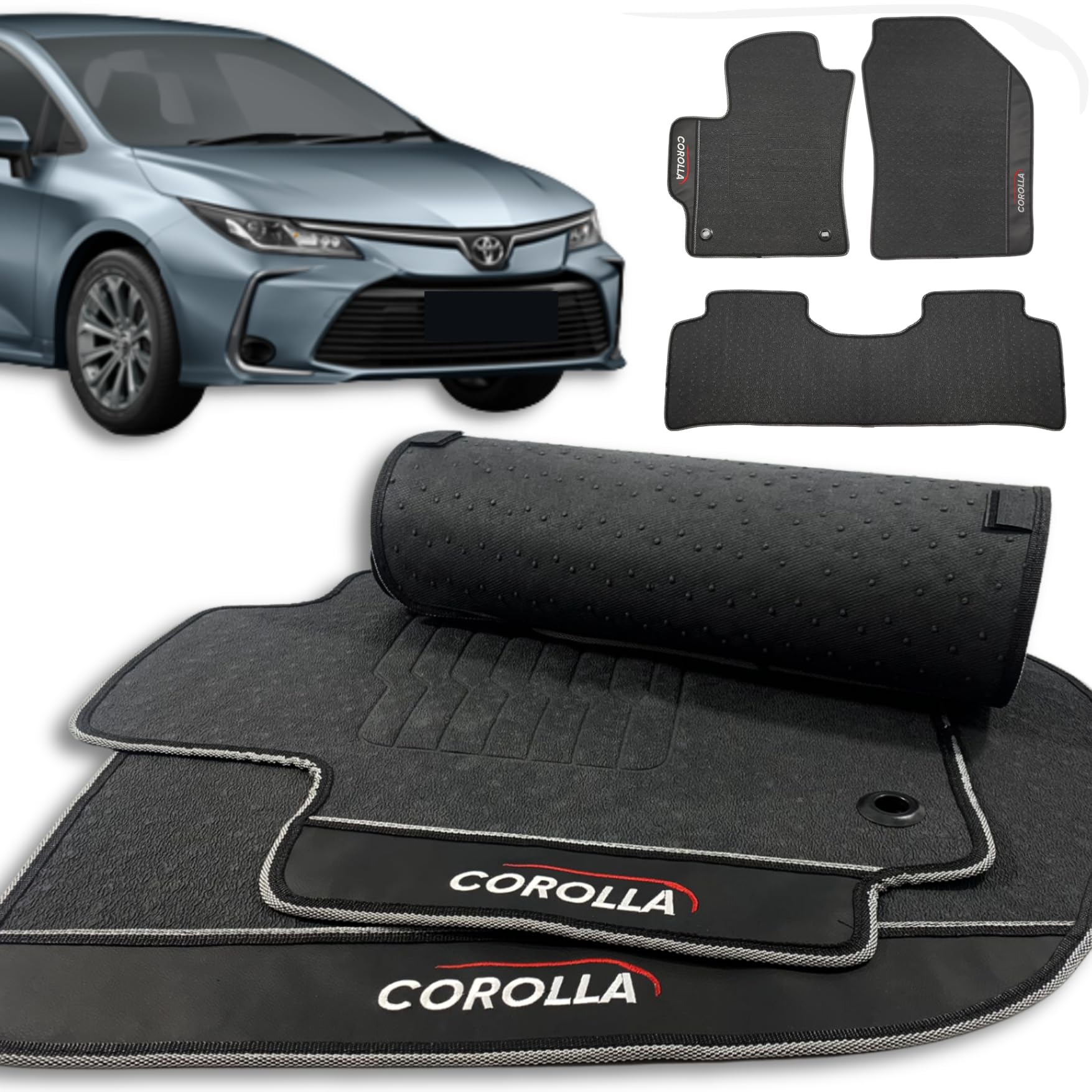 Tapete Borracha Para Corolla 2020 2021 2022 2023 2024 2025 Proteção do Carpete e Assoalho