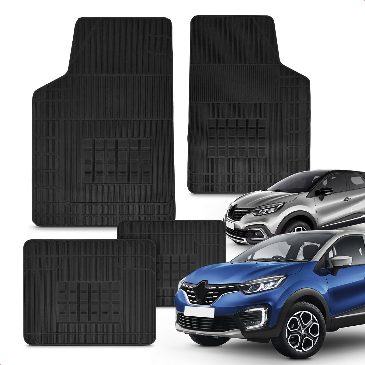 Jogo Tapete 100% Borracha Captur 2017 A 2024 Impermeável Antiderrapante Automotivo 4 Peças