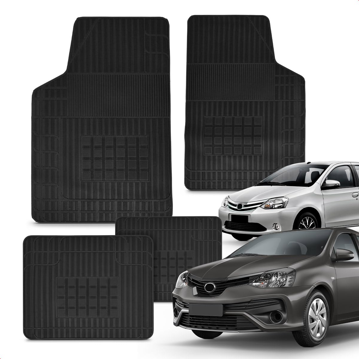 Jogo Tapete 100% Borracha Etios 2013 A 2021 Impermeável Antiderrapante Automotivo 4 Peças
