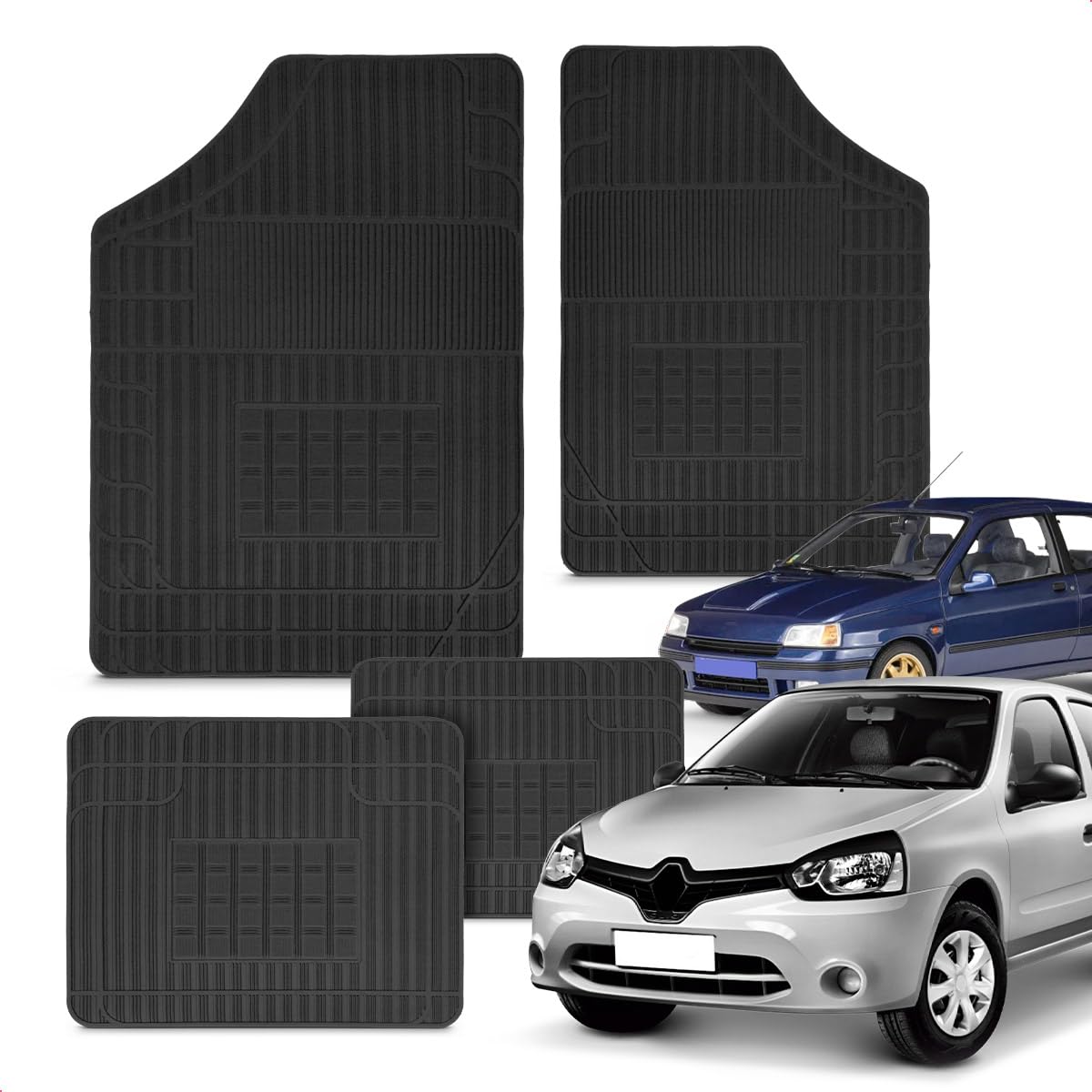 Jogo Tapete 100% Borracha Clio 1996 A 2016 Impermeável Antiderrapante Automotivo 4 Peças