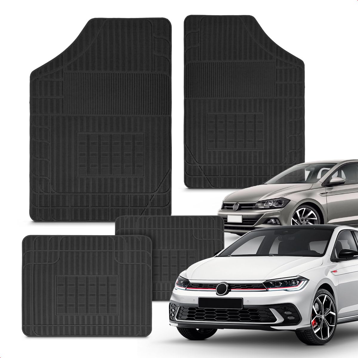 Jogo Tapete 100% Borracha Polo Novo 2018 A 2026 Impermeável Antiderrapante Automotivo 4 Peças