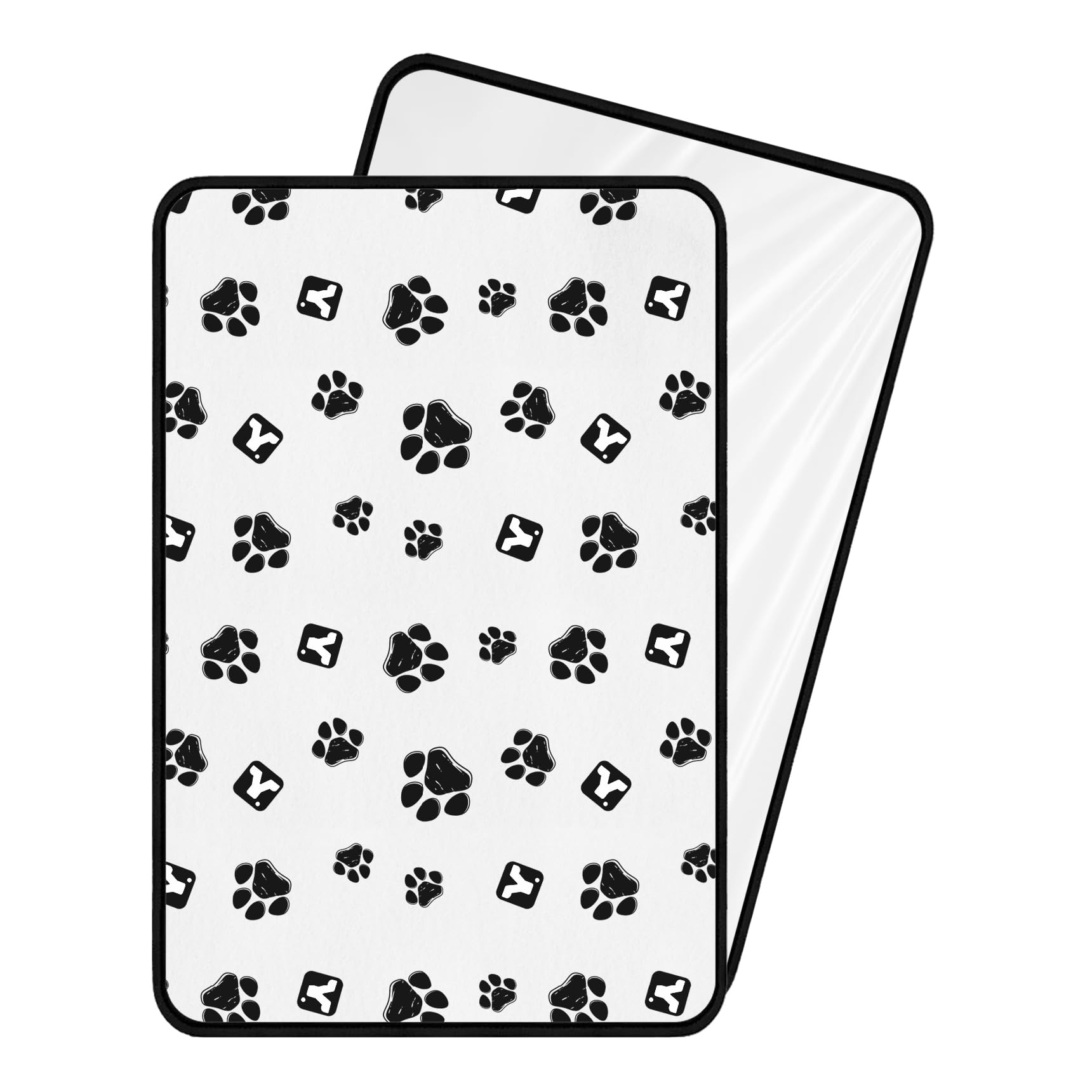 Tapete Higiênico Lavável para Cachorro YOLOPET | Reutilizável e Super Absorvente | Tamanhos P (60x50), M (80x60) e G (100x90) | Estampas Pet, Patinhas, Chevron e Branco (G (100x90 cm), Patinha)