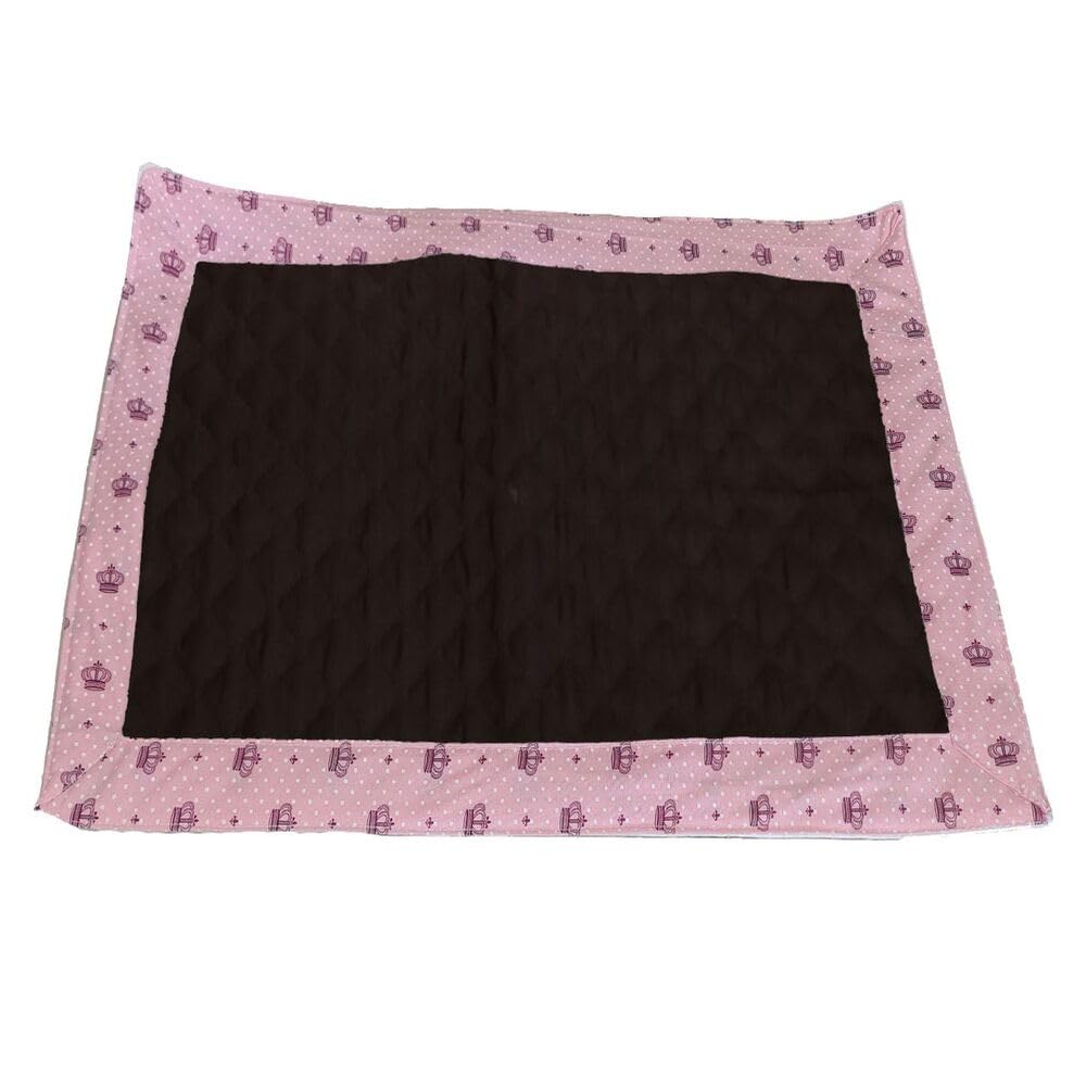 Tapete Higiênico para Pets Tamanhos P,M,G, Tecido Impermeável Reutilizável Lavável (Marrom/Rosa Realeza, G)