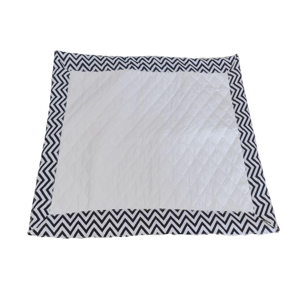 Tapete Higiênico Lavável e Reutilizável para Pets, Impermeável, Branco, Tamanho P, M e G, Tapete Higiênico para Cães, Várias Cores (Branco e Preto Collor, Grande 70x100cm)