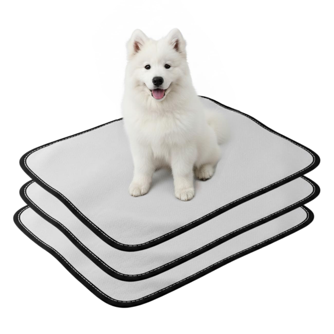 Tapete Higiênico Lavável para Cães, Kit com 3 Unidades, Branco, 80x60 cm, Uso Doméstico, Fácil Limpeza, Proteção para Pisos