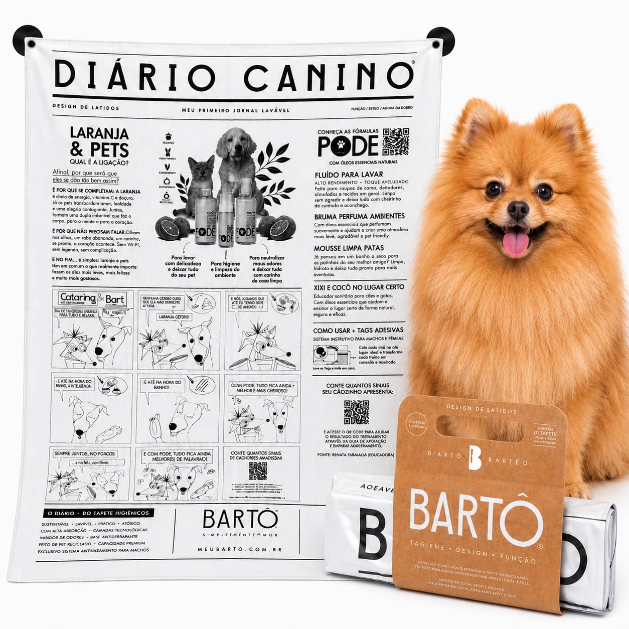 Tapete Higiênico Lavável para Cachorros (Bartô) Até 25kg Meu Diário Canino Médio 60x88cm Reutilizável Impermeável Antivazamento Sustentável Tapete para Xixi de Cães Pet Ecológico Lavável