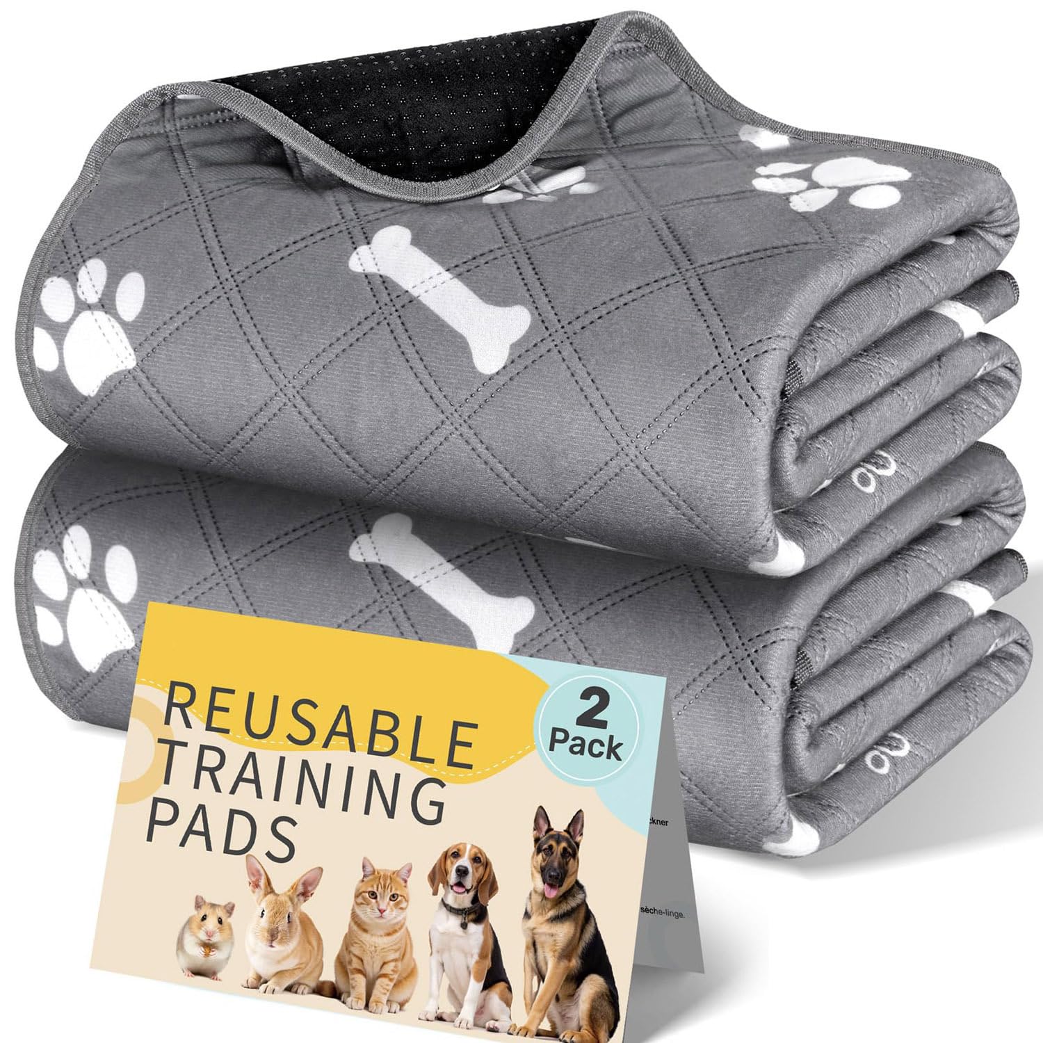 Tapete Higienico para Cachorros Lavavel 60*40Cm, Absorvente Rápido | Tapete Higienico para Cachorros Reutilizável, Lavável em Máquina sem Deformar, Dobrável para Treinamento, Gaiolas e Passeios