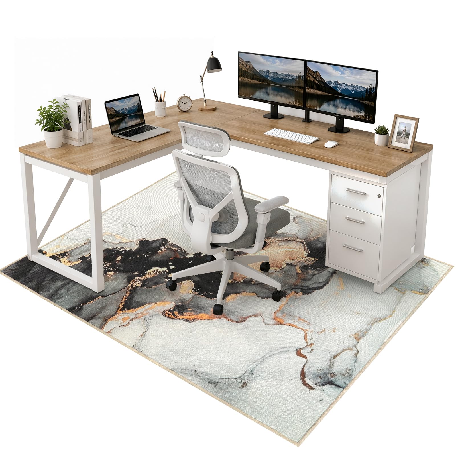 Anidaroel Tapete de cadeira de escritório para piso de madeira/azulejo, tapete de cadeira de mesa de 122 x 152 cm para jogos de escritório, tapete sob a mesa para cadeira de rodas, tapetes