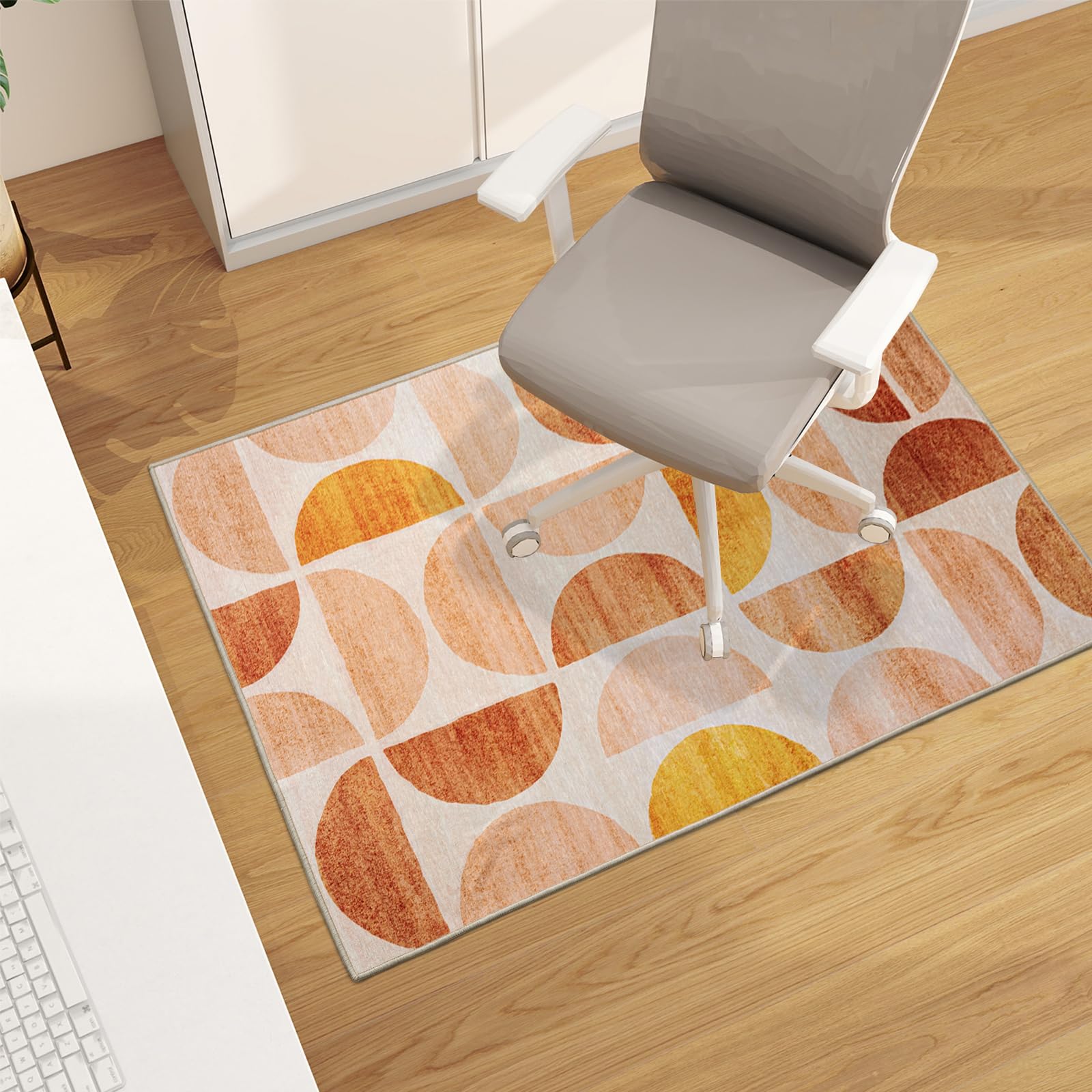 Tapete de cadeira de escritório para piso de madeira, tapete de cadeira de mesa de 122 x 91 cm para piso de madeira, protetor de cadeira de computador fácil de deslizar para cadeira de rodinhas sob a