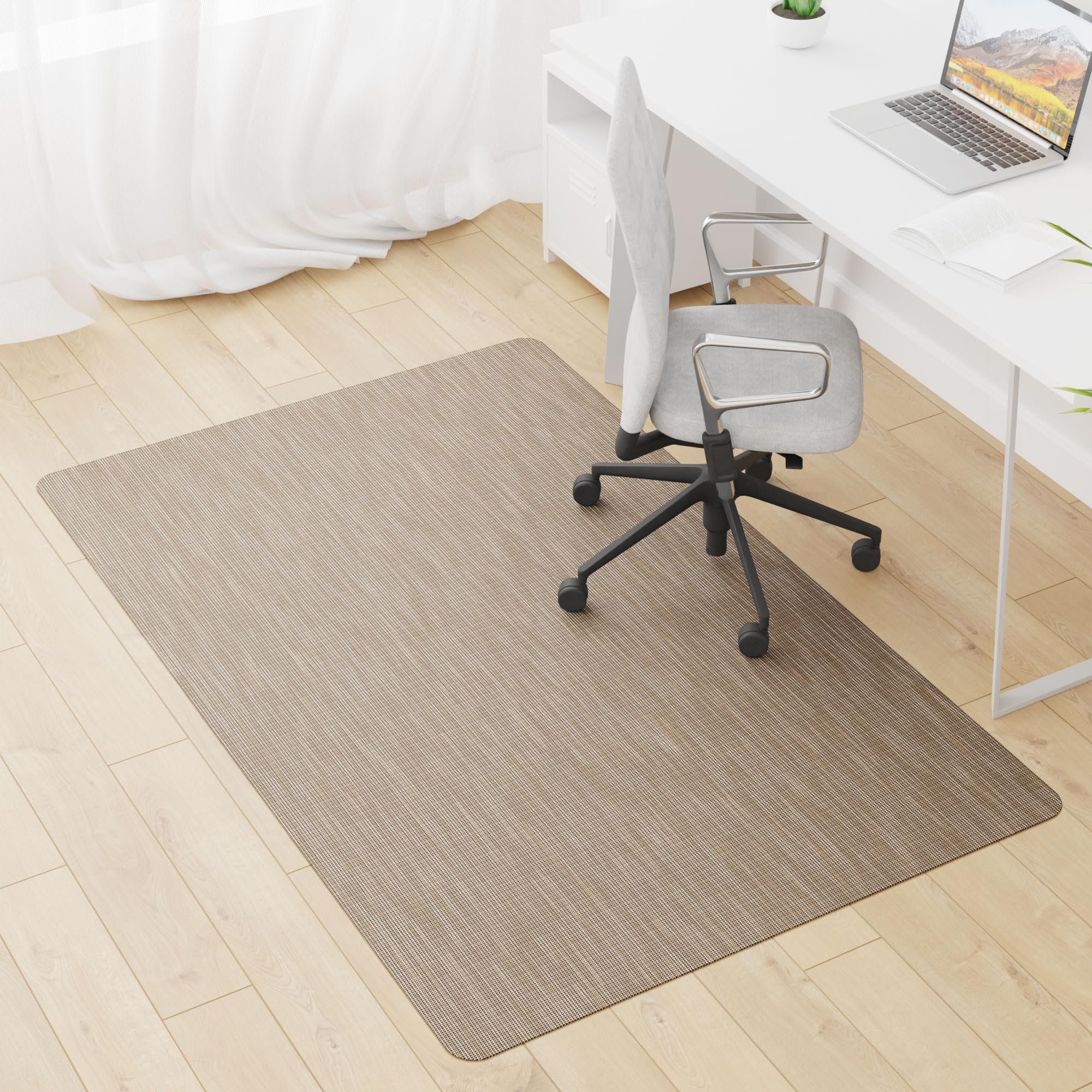 Tapete de cadeira de escritório para piso de madeira e azulejo, tapete de cadeira de computador de 76 x 122 cm, protetor de piso rígido antiderrapante antiderrapante para cadeira de rodas