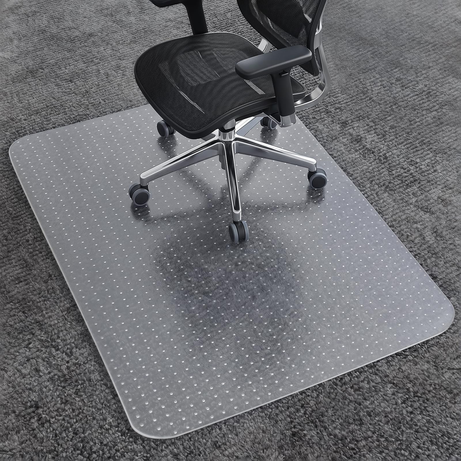 AiBOB Tapete de cadeira de escritório para carpete, 121 x 91 cm, tapete de mesa de computador para jogos para carpete baixo, tapete protetor de piso resistente para cadeira de rodinhas (transparente
