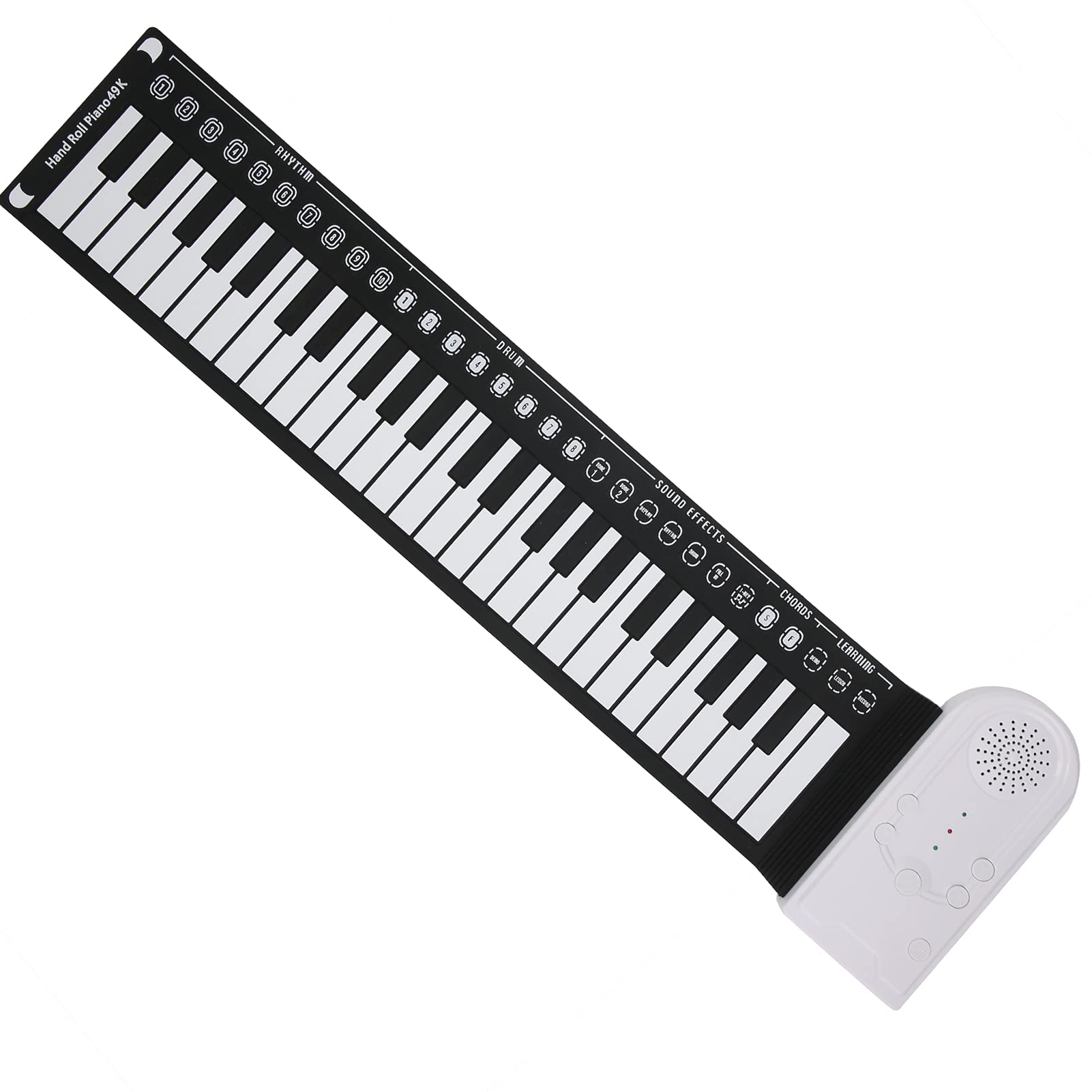 RiToEasysports para Iniciantes - Teclado Elétrico 49 Teclas Portátil Dobrável USB Recarregável - Fino, 16 Tons, 10 Ritmos