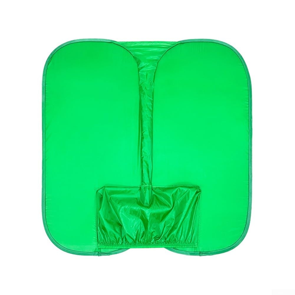 Tela verde dupla face portátil para fotografia Chroma Key – Fundo de poliéster de veludo dobrável de 102 x 103 cm com suporte e transporte de cadeira